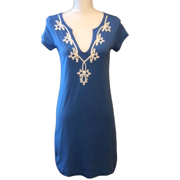 Lilly Pulitzer Dresses & Skirts - Lily Pulitzer Periwinkle And White Embellished Dress Knee Length